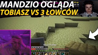 MANDZIO ogląda TOBIASZ vs 3 ŁOWCÓW minecraft speedrun [upl. by Formica]