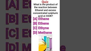 reaction bw Ethanol amp excess conc sulphuric acid at 443KEthaneEtheneEthyneMethaneChemistry [upl. by Rhoades]