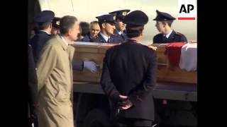 Bodies of Italian and Spanish journalists return for burial [upl. by Arimaj4]