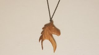 Evde Ahşap Oymacılığı WOOD CARVING WOODEN HORSE PENDANT ELYAPIMI AHŞAP OYMA [upl. by Azelea]