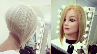 Hairdresser education step by step Short Bob haircut tutorial How to cut beauty hairstyle [upl. by Kozloski130]