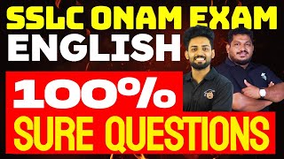 SSLC Onam Exam English  100  Sure Questions  Eduport [upl. by Cinimod]