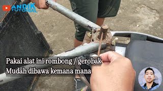 Cara membuat alat penarik rombonggerobak agar mudah dibawa kemana  mana naik motor [upl. by Gine]