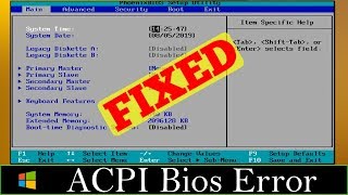 FIXED Error ACPI BIOS Error Problem Issue 100 Working [upl. by Yerag]