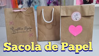 Como fazer sacola de papel facil  embalagem [upl. by Gurl670]