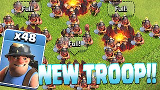 Clash Of Clans  NEW MINER TROOP Clash royale character [upl. by Kresic]