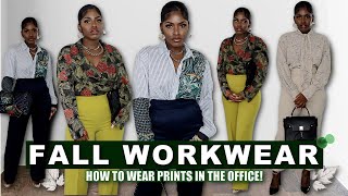 FALL WORKWEAR LOOK BOOK  HOW TO WEAR PRINTS IN THE OFFICE  FUN WORK LOOKS iDESIGN8 [upl. by Yelsnit700]