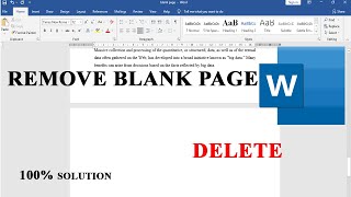 How to remove a blank page in ms word  Delete unwanted blank page in ms word 2007201020162019 [upl. by Earesed]