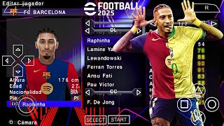 EFOOTBALL PES 2025 PPSSPP • MEDIAFIRE EUROPEUS NOVAS FACES 2K ELENCOS 100 ATUALIZADOS  KITS 2425 [upl. by Asim]