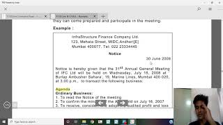 HOW TO PREPARE NOTICEAGENDARESOLUTIONBusiness communication FYBCOMSYBA FYJC SP CAFoundation [upl. by Teplitz]