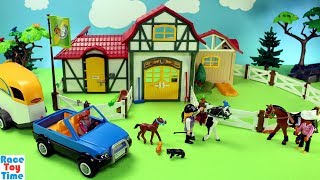 Playmobil Horse Stable Farm Build and Play Toys For Kids [upl. by Converse884]