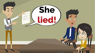 Lisa lies and gets caught  Basic English conversation  Learn English  Like English [upl. by Mendez]