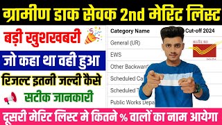 GDS 2nd Merit List Result Date 2024  GDS 2nd Merit List Cut Off 2024  GDS New Result  GDS Cut Off [upl. by Lilhak724]