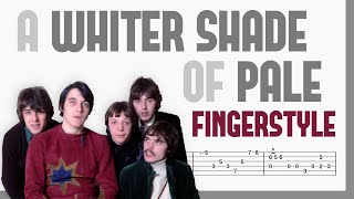 A Whiter Shade of Pale  Procol Harum  TAB Fingerstyle for Guitar [upl. by Itoc]