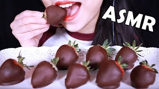 ASMR Eating Chocolate Covered Strawberries  BIG BITES  ASMR Trigger Videos  ASMR FOOD Abbey ASMR [upl. by Nalyad911]