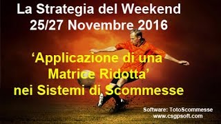 Vincere alle Scommesse con i Sistemi Ridotti  Applicazione di una Matrice  Software TotoScommesse [upl. by Beale486]