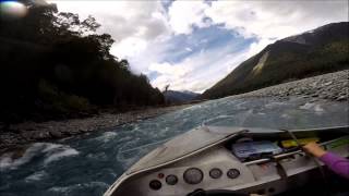 White water Jet boating up the Landsbrough river New Zealand [upl. by Huff]