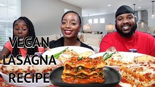 VEGAN LASAGNA RECIPE  MUKBANG  EATING SHOW [upl. by Eluj]