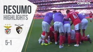 Highlights  Resumo Benfica 51 Portimonense Liga 1819 32 [upl. by Efinnej]