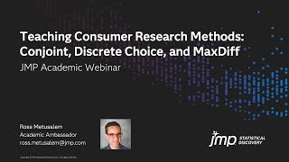 JMP Academic  Teaching Consumer Research Methods Conjoint Discrete Choice and MaxDiff [upl. by Ynnoj620]