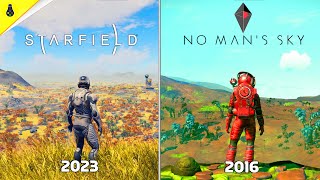 Starfield vs No Man’s Sky  Details and Physics Comparison [upl. by Sone53]