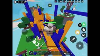 Trying to get rageblade using barb in 30v30 Roblox Bedwars [upl. by Aiclid]