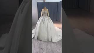 Highend White Handmade Rhinestone Wedding Dresses [upl. by Arodal]