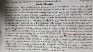 Female education paragraph [upl. by Aitselec499]