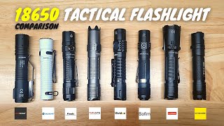 18650 Tactical Flashlight Comparison ACEBEAM OLIGHT KLARUS FENIX SOFIRN WURKKOS THRUNITE [upl. by Leonidas266]