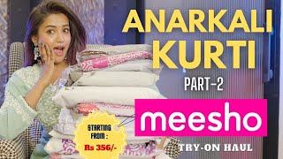 ANARKALI kurti set haul part  2 from MEESHO  tryon  honest review  gimaashi [upl. by Schweiker]