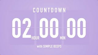 2 Hours Countdown Flip Clock Timer  Simple Beeps 🫐 🔔 [upl. by Nevsa]