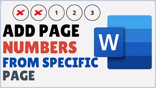 How to Insert Page Number in Word from Specific Page [upl. by Anyrak644]