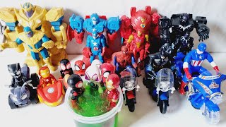 Marvels Unboxing ASMR Toys Spider man Cartoon Iron man Cartoon Hulk Smash Thanos Black Panther [upl. by Puff385]