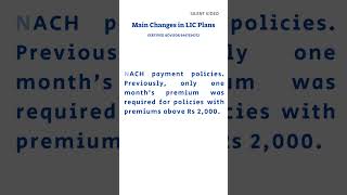 MAIN CHANGES IN LIC PLANS irdai insurance lic [upl. by Siravrat]