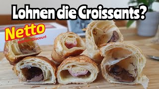 Croissant quotAuslesequot von Netto MarkenDiscount KäseSchinken LaugenNuspli und NussNougat [upl. by Nednal908]