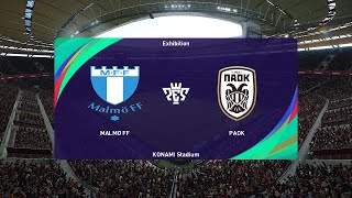 Malmö FF vs PAOK 06082024 UEFA Champions League PES 2021 [upl. by Naesar443]