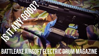 Battle axe electric drum magazine for AR based Airsoft replicas Its affordable but is it any good [upl. by Niehaus]