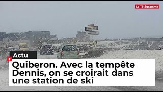 Quiberon Avec la tempête Dennis on se croirait dans une station de ski [upl. by Ari]