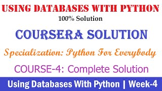 4 Coursera  Using Databases with Python Week4 100 Solution  Python for Everybody full Solution [upl. by Elleira]