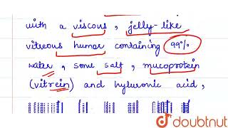 Mucoprotein which found in vitreous humour is   CLASS 12  SENSORY ORGANS  BIOLOGY  Doubtnut [upl. by Dore]