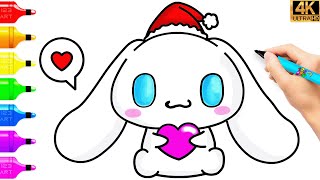 CINNAMOROLL  DISEGNI DI NATALE 🐸 COME DISEGNARE CINNAMOROLL FACILE 😍 DISEGNI 🌈 DISEGNI DI NATALE [upl. by Nnail]