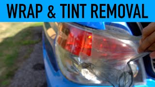 Start of Wrap amp Tint Removal 2006 WRX STi  hawkeyestiguy [upl. by Rosel852]