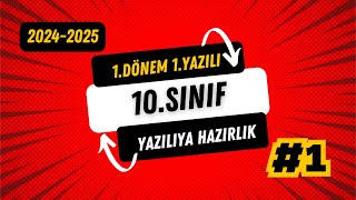 10SINIF 1DÖNEM 1ORTAK YAZILI SORULARI  10SINIF MATEMATİK  ORİJİNAL YAYINLARI [upl. by Aicener]