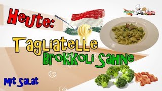 Tagliatelle mit Brokkoli Sahne Soße für Anfänger Tutorial Schritt für Schritt [upl. by Hurwit304]