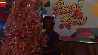 🪩Peachy 🍑Keen Restaurant ✨\ New York City Food Vlog A Discoland Brunch spot🌈 [upl. by Cart321]