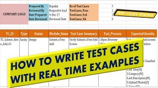 Manual Test CasesHow to WRITE TEST CASES Real time examples [upl. by Oirottiv407]