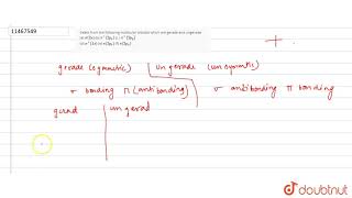 Select from the following molecular orbitals which are gerade ungerade a sigma2s b [upl. by Gershon803]