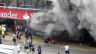 Williams F1 Team garage fire after their race victory and team celebrations Part 1 [upl. by Nonnag228]