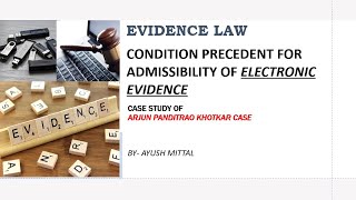 Admissibility of electronic evidence  Arjun Panditrao vs Kailash Kushnrao  electronicevidence [upl. by Mhoj768]