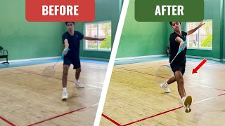 Fast footwork tip 💡badminton [upl. by Anihta]